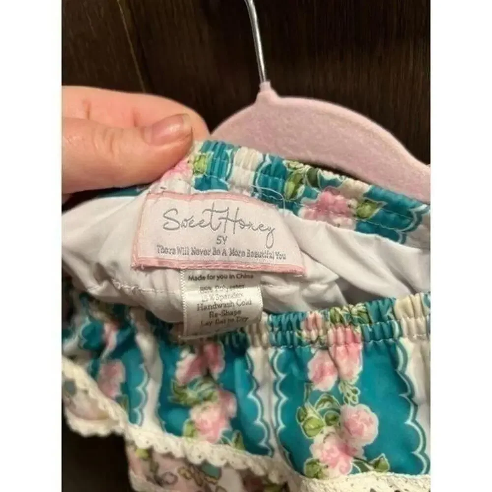 Vintage Sweet Honey Sweethoney Ruffle Bikini Swimsuit top size 5‎